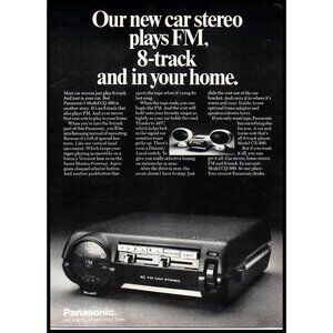 1972 Panasonic CQ-880 Car Stereo 8 Track Vintage Print Ad Audiophile Wall Art